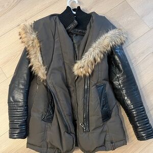 RUDSAK Khaki winter Jacket with fur trim